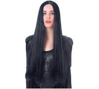DEGUISE TOI - Perruque très longue noire femme - 75cm - Perruque - Taille Unique - Noir - Accessoires pour déguisement - Synthétique - Laver à la main - Halloween