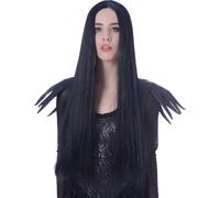 DEGUISE TOI - Perruque très Longue Noire Femme - 75cm - Perruques Longues