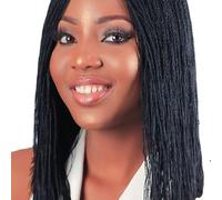 Perruque tresse africaine, perruque droite courte noire, perruque tressée légère sans nœud, perruque en fibre résistante à la chaleur, adaptée aux fêtes quotidiennes des femmes Porter et utiliser