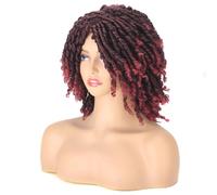 Perruque Tressée 10 Pouces, Cheveux Synthétiques Courts Bob Pour Femmes, Noir, Blond, Rouge, Dreadlock, Faux Locs, Perruque Torsadée Bouclée