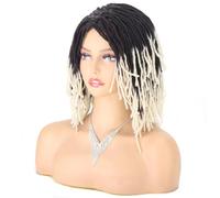 Perruque Tressée 10 Pouces, Cheveux Synthétiques Courts Bob Pour Femmes, Noir, Blond, Rouge, Dreadlock, Faux Locs, Perruque Torsadée Bouclée