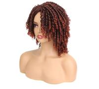 Perruque Tressée 10 Pouces, Cheveux Synthétiques Courts Bob Pour Femmes, Noir, Blond, Rouge, Dreadlock, Faux Locs, Perruque Torsadée Bouclée