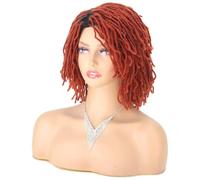 Perruque Tressée 10 Pouces, Cheveux Synthétiques Courts Bob Pour Femmes, Noir, Blond, Rouge, Dreadlock, Faux Locs, Perruque Torsadée Bouclée