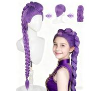 Perruque tressée Demon hunters deguisement pour enfants, Cosplay Costume extensions de cheveux violets pour cosplay, Halloween, cosplay, accessoire de cosplay Performance Sur ScèNe