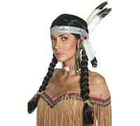 Perruque Tressée Indienne Noire Pour Adultes Femmes Smiffys Costume Nouveau