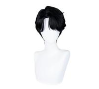 Perruque tressée noire for cosplay, en fibre synthétique résistante à la chaleur, bonnet ajustable(Jinu)