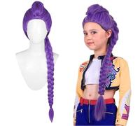 Perruque tressée noire for cosplay, en fibre synthétique résistante à la chaleur, bonnet ajustable(Rumi Child)