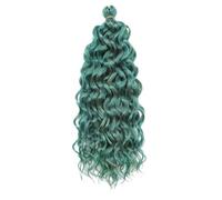 Perruque tressée ondulée bouclée océan, cheveux au Crochet ondulés profonds, extensions de tresses synthétiques à boucles douces de bohème(M-BLUE,24 inch)