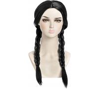 Perruque Tresses Mercredi Addams Série Netflix Halloween Cosplay