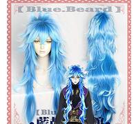 Perruque Twisted Wonderland Idia Shroud Cosplay perruque 145 cm bleu dégradé cheveux synthétiques Halloween fête jeu de rôle perruques + casquette de perruque
