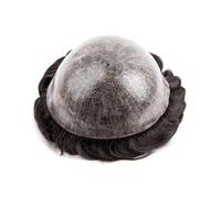 Perruque Unité centrale mince d'injection de peau tout le toupet des hommes système remplacement cheveux humains poly base(8x10)