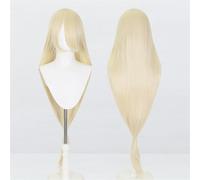 Perruque universelle Extra longue de 120cm/47.2 pouces, perruque longue et lisse avec frange for Cosplay, bricolage de fête d'halloween, style de robe Lolita(Gold-3)