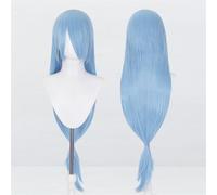 Perruque universelle Extra longue de 120cm/47.2 pouces, perruque longue et lisse avec frange for Cosplay, bricolage de fête d'halloween, style de robe Lolita(Light blue)