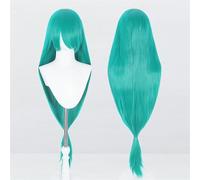 Perruque universelle Extra longue de 120cm/47.2 pouces, perruque longue et lisse avec frange for Cosplay, bricolage de fête d'halloween, style de robe Lolita(Bright green)