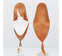 Perruque universelle Extra longue de 120cm/47.2 pouces, perruque longue et lisse avec frange for Cosplay, bricolage de fête d'halloween, style de robe Lolita(Orange)
