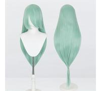Perruque universelle Extra longue de 120cm/47.2 pouces, perruque longue et lisse avec frange for Cosplay, bricolage de fête d'halloween, style de robe Lolita(Mint green)
