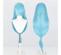 Perruque universelle Extra longue de 120cm/47.2 pouces, perruque longue et lisse avec frange for Cosplay, bricolage de fête d'halloween, style de robe Lolita(Sky blue)