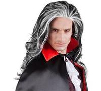 perruque vampire cheveux long mèches blanc homme - boland 86083 Gris G