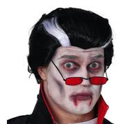 PERRUQUE VAMPIRE COMTE DRACULA MÈCHES BLANC HOMME