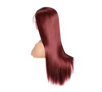 Perruque Vin Rouge Longue Lace Front Perruque Soyeuse Droite Synthétique Perruque Pour Femmes Cosplay Perruques Pour Partie Quotidienne Bandeau Perruque Gris Perruques Pour Femmes (1 22 Pouce)
