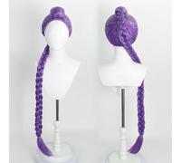 Perruque Violette Longue Tressée Cosplay, Hunter Perruques De Déguisement D'anime Pour Femmes Et Hommes, Perruque Violette Tressée Accessoires De Cosplay Réalistes Pour Halloween 65cm Halloween