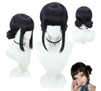 Perruque violette pour enfants - Perruque de costume d'anime pour Halloween - Accessoire de cosplay pré-stylé - Perruque de cosplay pré-stylée pour femme - Pour fête d'Halloween