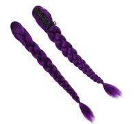 Perruque Violette Tressée Kpop Style - 70cm Extension de Cheveux avec Clip en Fibre Synthétique Haute Qualité - Idéal pour Déguisement Enfant, Cosplay Demon Hunter(1 Pièce)