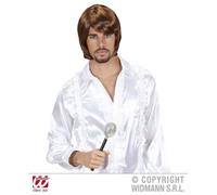 Widmann S.r.l. Perruque Party Fashion années 70 Pop Star Brun – Chanteur, Fête à thème