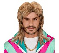 W WIDMANN MILANO Party Fashion - 02461 - Perruque années 80 Vokuhila, blond foncé, Carnaval, Fête à thème