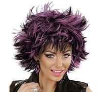 Perruque - WIDMANN - Steamy 04414 - Noir et rose - Effet déluré - Coupe courte décoiffée