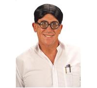 W WIDMANN MILANO Party Fashion - 6339N - Perruque Streber, noir, écolier, carnaval, fête à thème