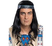 Perruque Winnetou adulte - Noir - Taille Unique