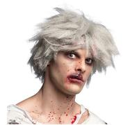 PERRUQUE ZOMBIE SAUVAGE CHEVEUX GAUFRÉS HOMME Gris Argent