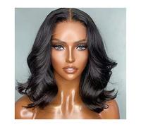 Perruques 25,4 - 45,7 cm - Perruque bob courte 13 x 4 dentelle frontale cheveux humains 4 x 4 brésilienne Remy Body Wave fermeture perruques pré-épilées avec cheveux de bébé perruque fascinante