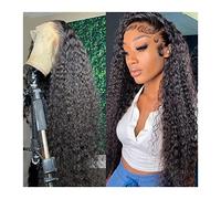 Perruques 8-40" Deep Wave Lace Front Wig for les femmes 13 × 4 13 × 6 Perruque brésilienne de cheveux humains Glueless Curly Transparent Lace Front Wig avec des cheveux de bébé Perruque dames (Color