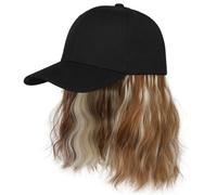 Perruques à bonnet de 20 cm for femmes noires, perruque synthétique bouclée afro au carré avec bonnet à langue de canard Effet naturel et Volumineux(Brown Golden)