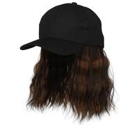 Perruques à bonnet de 20 cm for femmes noires, perruque synthétique bouclée afro au carré avec bonnet à langue de canard Effet naturel et Volumineux(Black Brown)