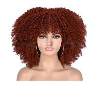 Perruques À Cheveux Moelleux Bouclés Courts avec Coiffure En Fibre Chimique Rose Femme Femelle Afro Européen American Perruques pour Femmes