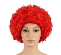 Perruques afro bou s rebondissantes pour déguisement, fête, déguisement, accessoire disco unisexe thème années 60, 70, 80, rouge