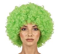 Perruques afro bou s rebondissantes pour déguisement, fête, déguisement, accessoire disco unisexe thème années 60, 70, 80, vert