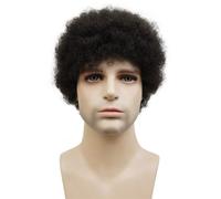 Perruques afro courtes boucl es Aimole, 100 % cheveux humains, pour femmes ou hommes noirs, perruque afro-am ricaine compl te (1B)