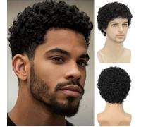 Perruques Afro Courtes Pour Homme-Noir-Perruque Courte-Style Disco Des Années 80-Cosplay
