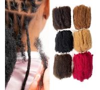 Perruques afro crépues et bouclées en vrac, lot de 2, perruques de 20 cm, 50 g par paquet, tresses pour tresses et réparations de dreadlocks, pour homme et femme(8inch-4#-50g)