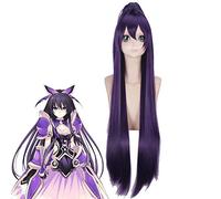 Perruques Anime DATE A LIVE princesse Yatogami Tohka perruque Cosplay Costume violet foncé femmes longs cheveux synthétiques + casquette de perruque gratuite