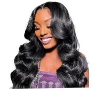Perruques avant en dentelle cheveux humains, perruque de cheveux humains pré-cueillie de 20 pouces haut densité avec bébé, perruque vague corps sans glu sans glucy