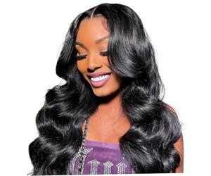 Perruques avant en dentelle cheveux humains, perruque de cheveux humains pré-cueillie de 20 pouces haut densité avec bébé, perruque vague corps sans glu sans glucy