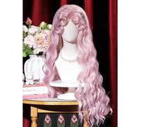 Perruques Avant En Dentelle Rose Lolita Rétro Pour Femmes Filles Frange Bouclée Cour Européenne Coiffure Aristocratique Perruque Cosplay Pour La Fête D'halloween