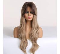 Perruques Avant Synthétiques Longue Perruque Féminine Blonde Brune Ombrée Avec Perruque Synthétique Résistante À La Chaleur Liu Haibo Pour Femmes Afro-Américaines, 18 Pouces (26 Pouces)