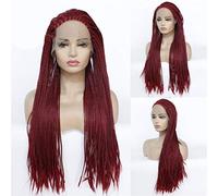 Perruques Avant Tressées Perruque Tressée Avant Synthétique Colorée Pour Femmes Avec Perruque Tressée En Fibre Haute Température Marron Dégradé, 18 Pouces (26 Pouces)