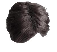 Perruques avec frange centrale pour homme en fibre synthétique aspect naturel couvre-cheveux tendance pour coiffure rapide perruques en fibre synthétique